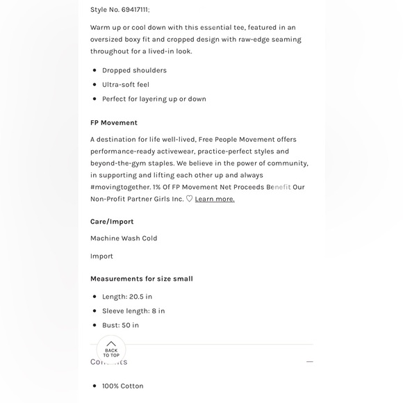 NWT Free People FP Movement Inspire Tee in Black - Picture 11 of 11